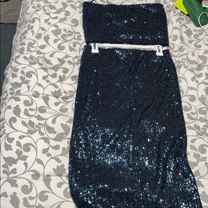 Navy Blue sequins Set